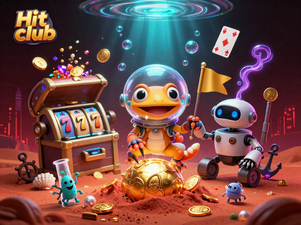Experience the thrill of gaming at Hit club with vibrant visuals and dynamic casino elements.