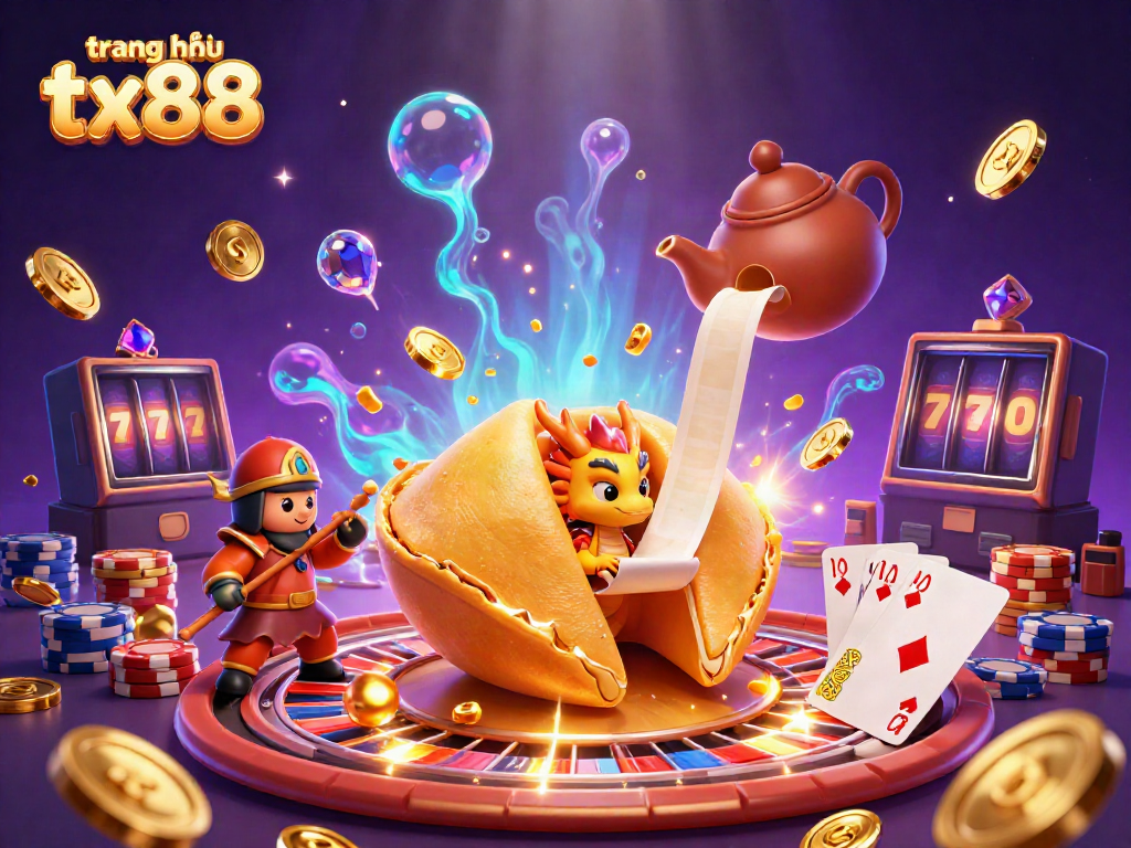 Experience thrilling gameplay at trang chủ tx88 with a vibrant 3D casino scene showcasing colorful characters and dynamic elements.