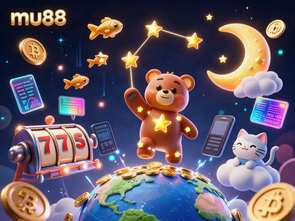Engage in winning with mu88, a dynamic 3D casino experience featuring colorful jackpot elements.