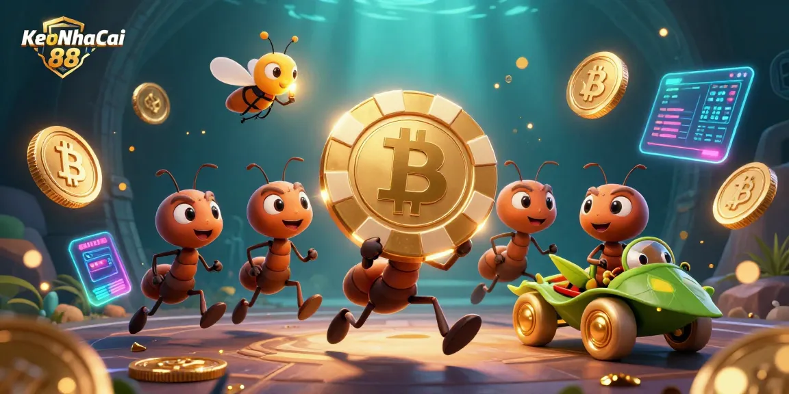 Engage with KeoNhaCai 88 as a team of ants executes a heist for a giant poker chip.