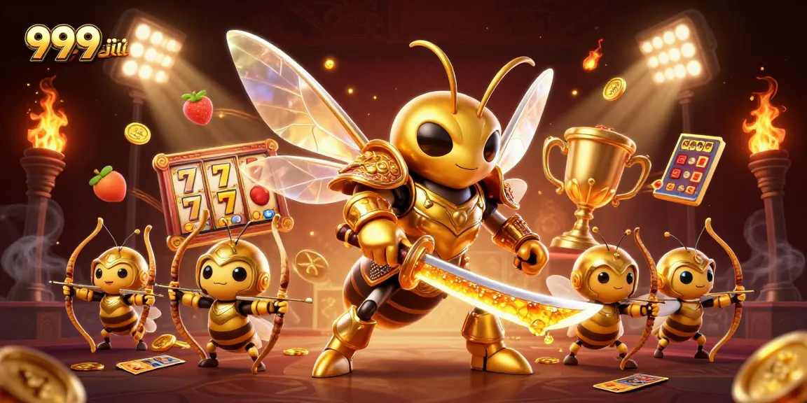 Experience thrilling gameplay with 999 jili as golden hornets and dynamic slots fill the screen.