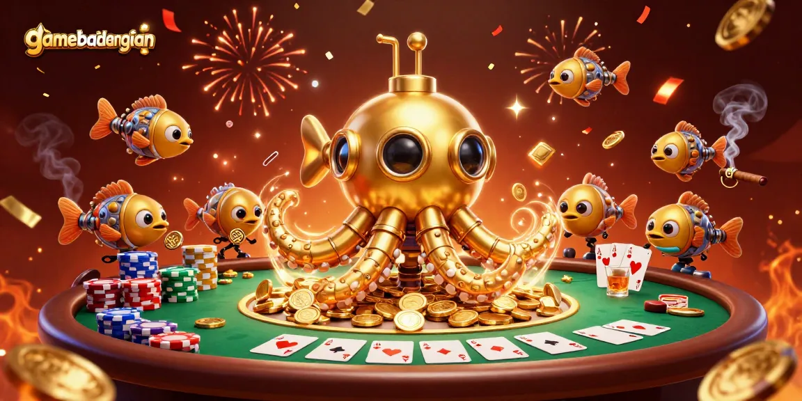 Experience thrilling action at gamebaidangian with a vibrant casino scene featuring golden coins and poker elements.