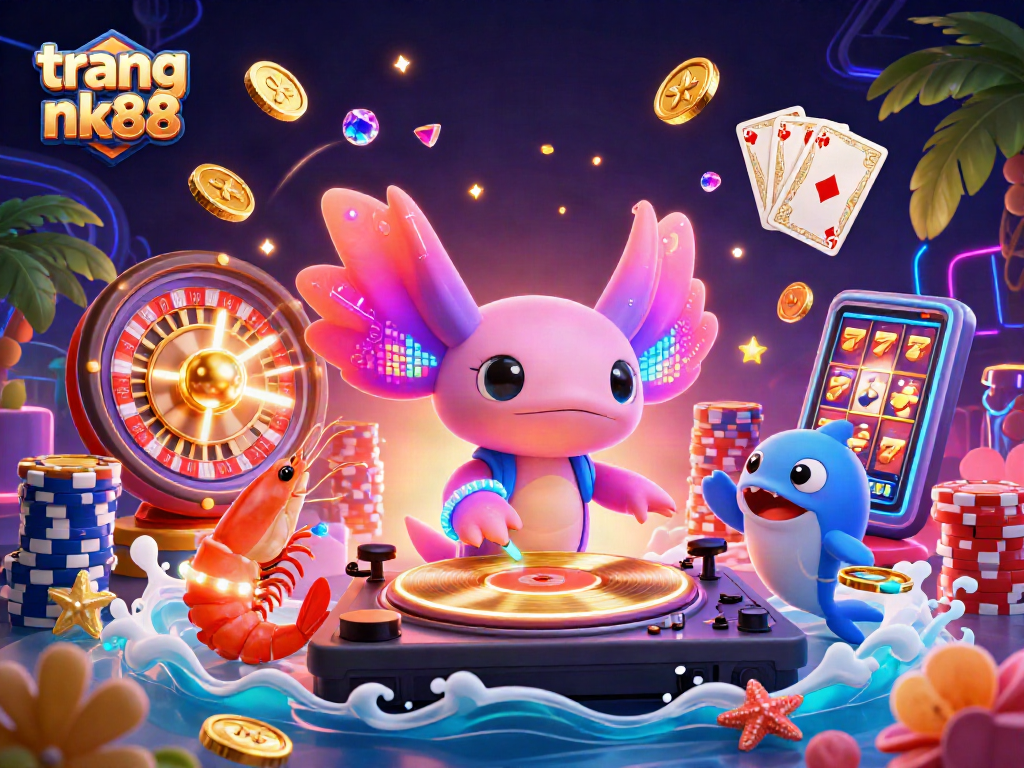 Experience the ultimate gameplay with trang nk88 featuring vibrant axolotl DJ, roulette, and riches!