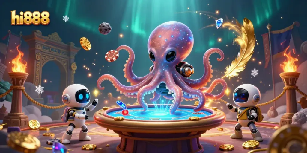 Engage with hi888's exciting poker scene, featuring dynamic characters and mesmerizing casino elements.