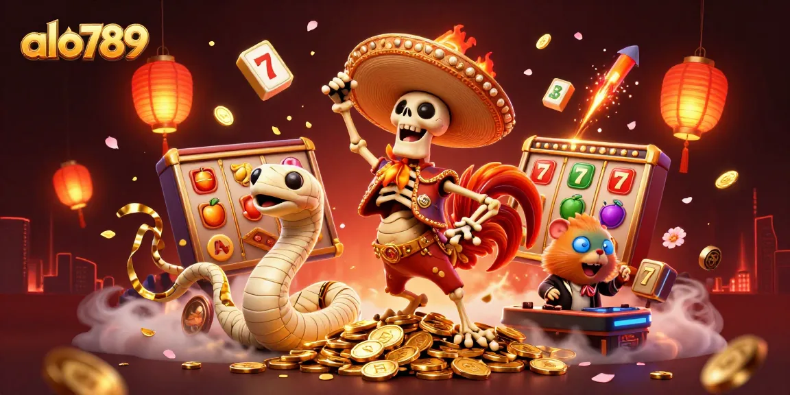 Play slots and win big with alo789 in a vibrant 3D casino adventure featuring lively characters.
