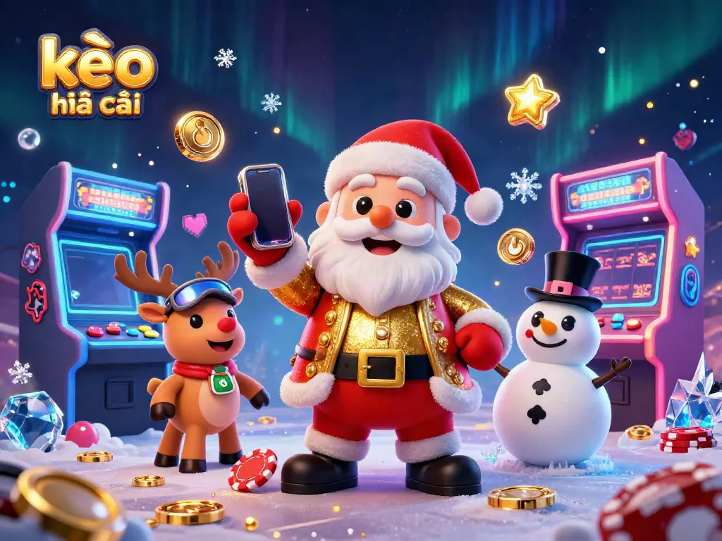 Experience thrilling kèo nhà cái action with Santa and his companions in a dynamic casino scene