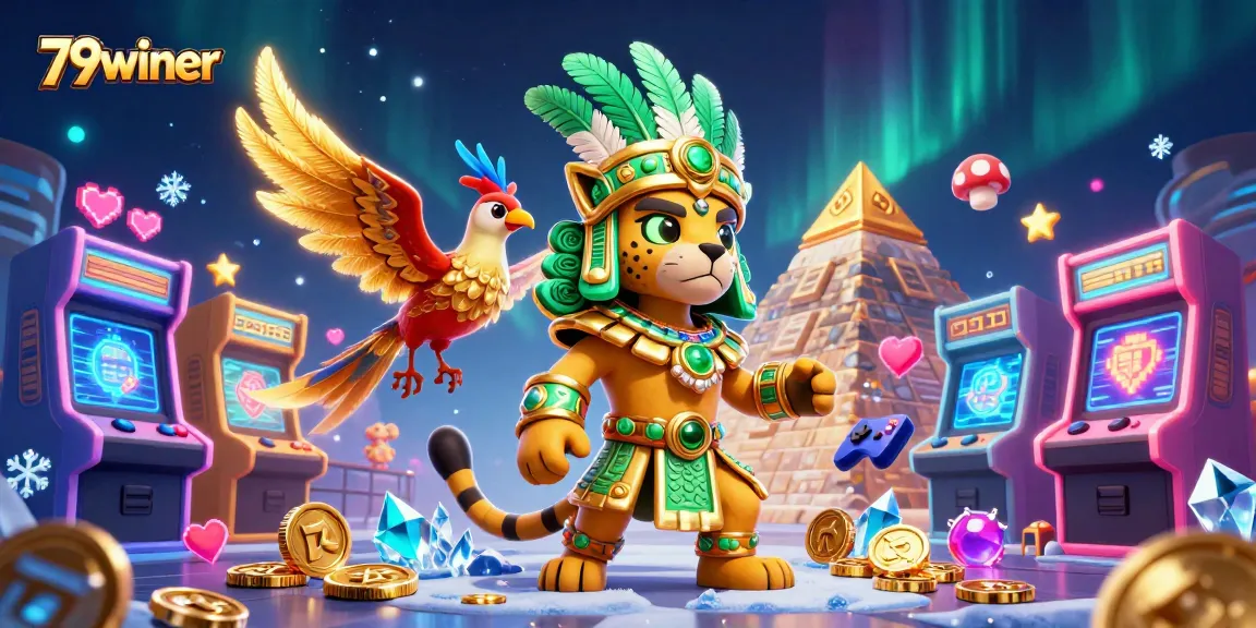 Experience vibrant 79winer casino action with colorful characters amidst sparkling game elements.