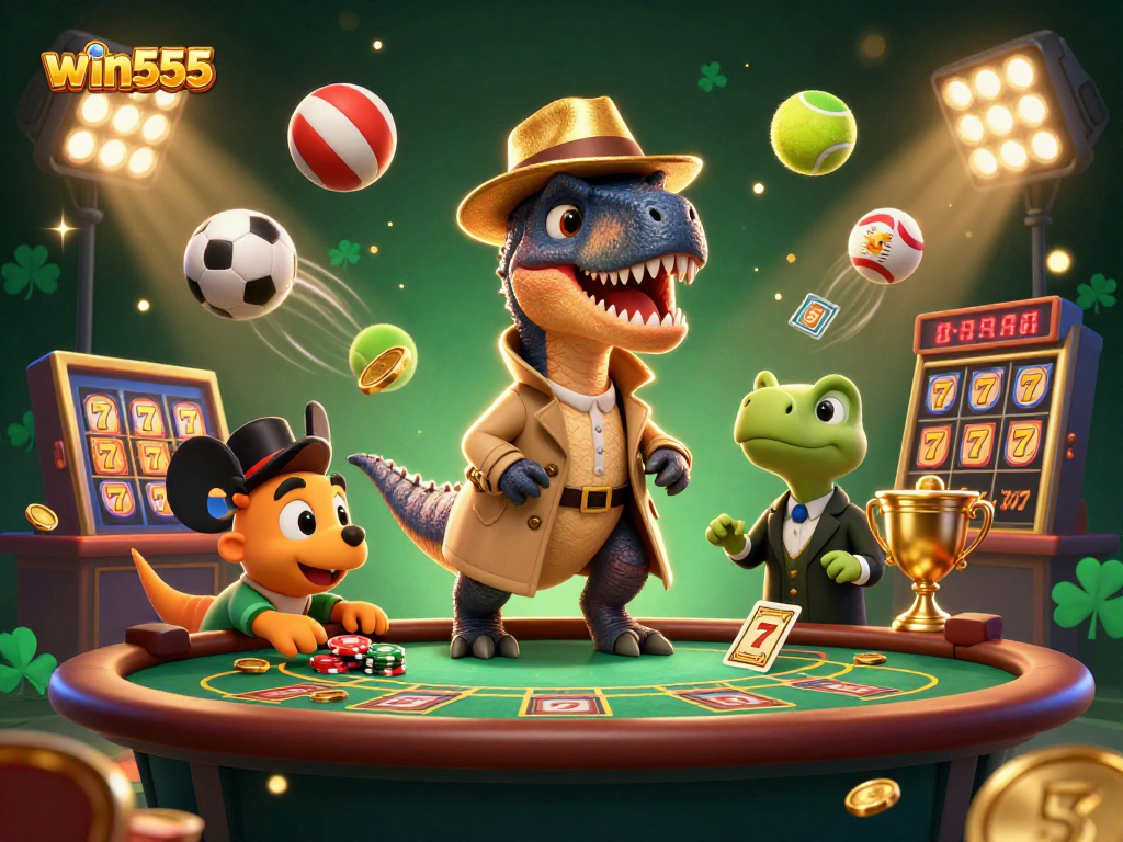 Experience winning strategies with win555 as a velociraptor plays blackjack under suspicious watch!