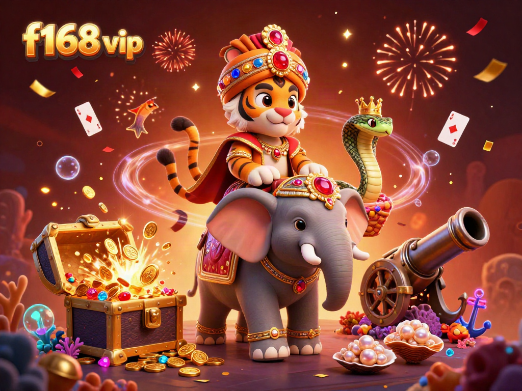 Experience the thrill of f168 vip with vibrant characters and exciting casino elements in this incredible illustration.