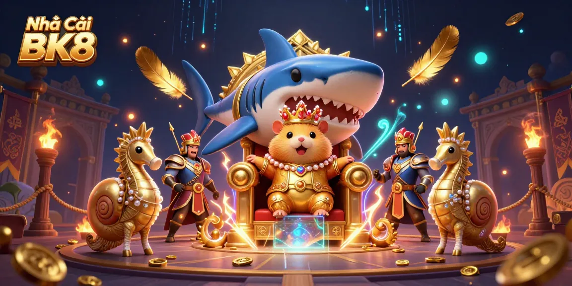 Experience vibrant gaming excitement with Nhà Cái BK8, showcasing 3D carnival and royal elements.