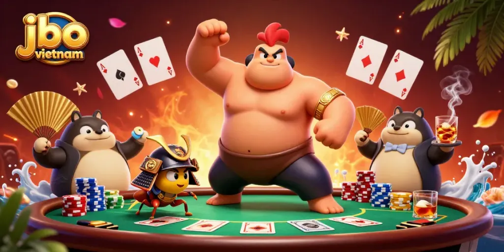 Experience the thrill of jbo vietnam with an epic casino showdown featuring unique characters.