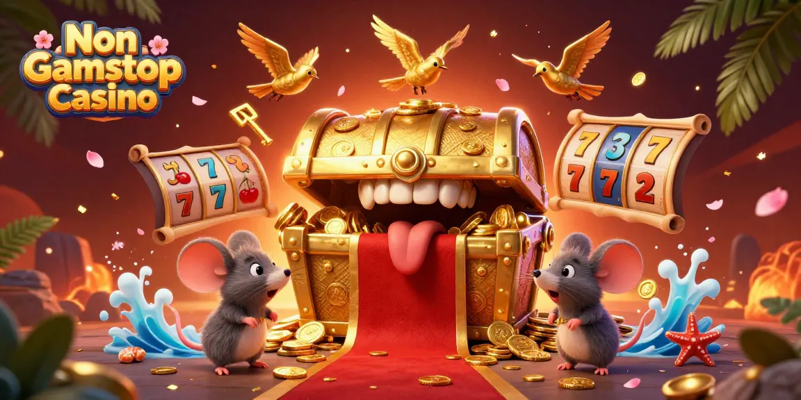 Experience thrilling wins at Non Gamstop Casino featuring golden treasures and enchanting gaming elements.