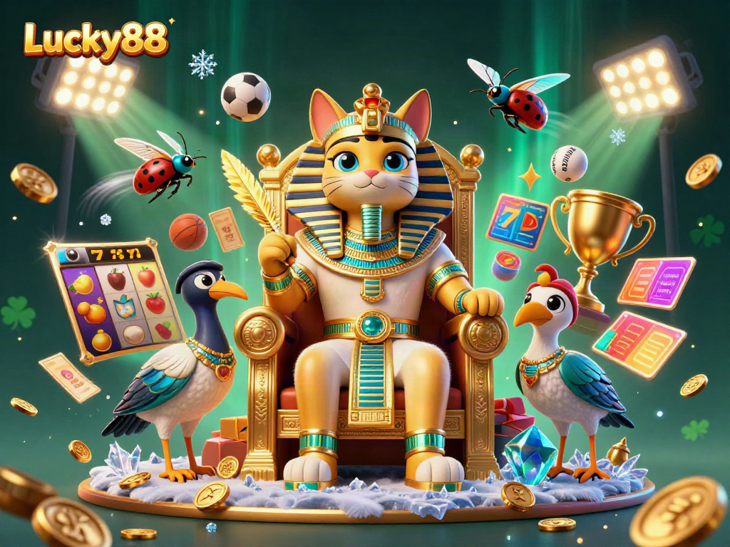 Engage with Lucky88 while winning jackpots on vibrant slot machines in this dynamic casino scene.