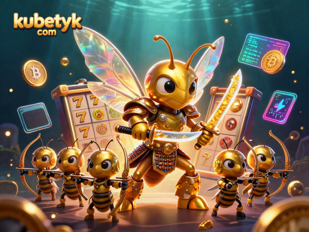 Engage with kubetyk com's vibrant online casino world featuring dynamic characters and slot game elements.