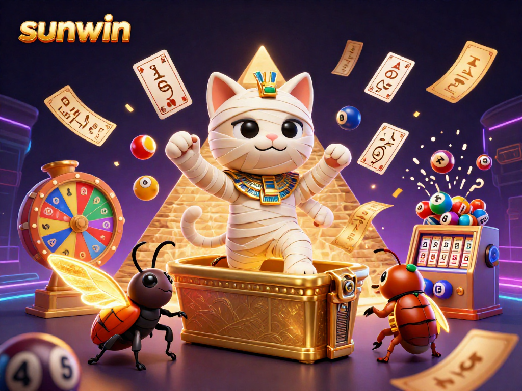 Experience thrilling gaming at sunwin with vibrant animated lottery elements filling the scene.