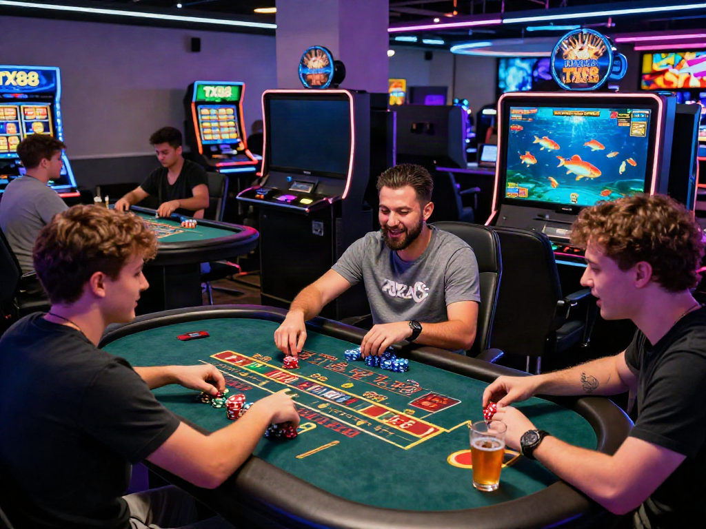 Engaged players enjoying various games on the TX88 platform showcasing dynamic online gambling experiences.
