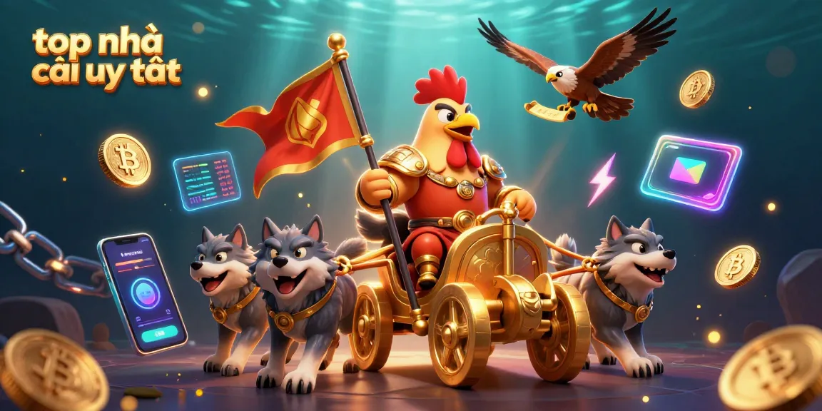 Experience the thrill of gambling with the powerful top nhà cái uy tín featuring a rooster warlord in a vibrant casino scene.