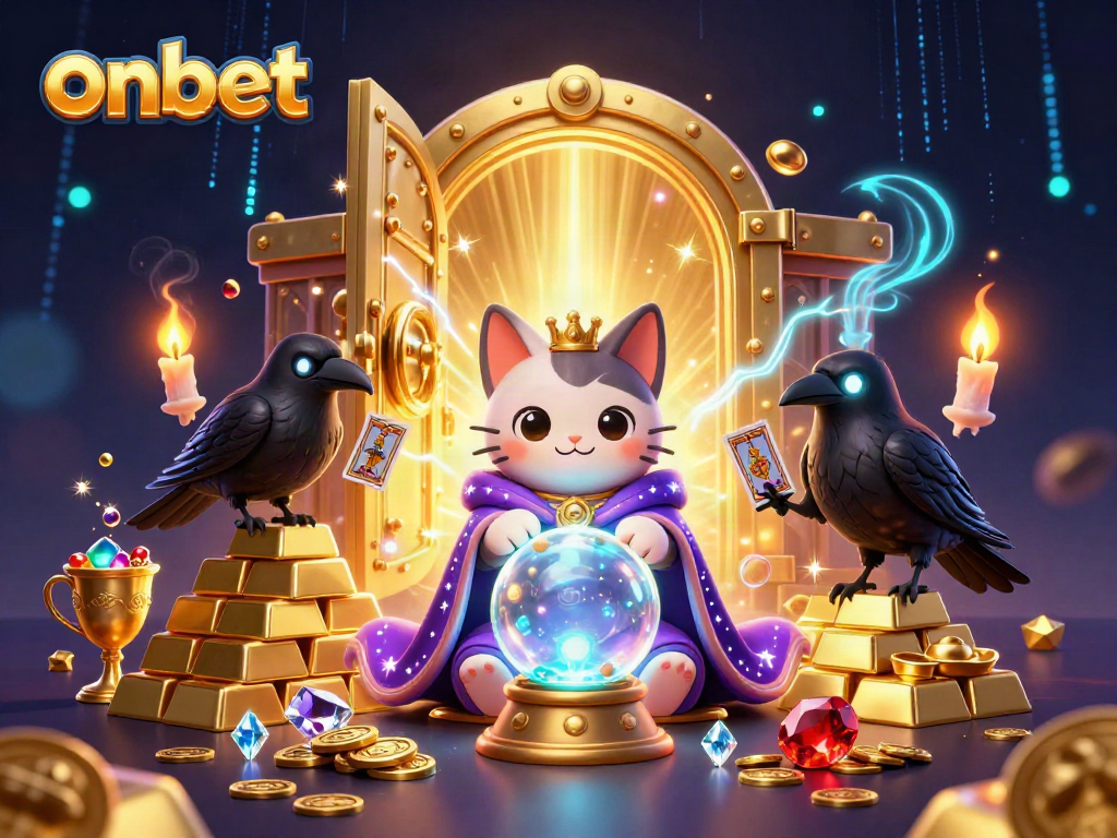 Engage with the mystical world of onbet as a fortune teller cat and tarot raven unveil hidden fortunes.