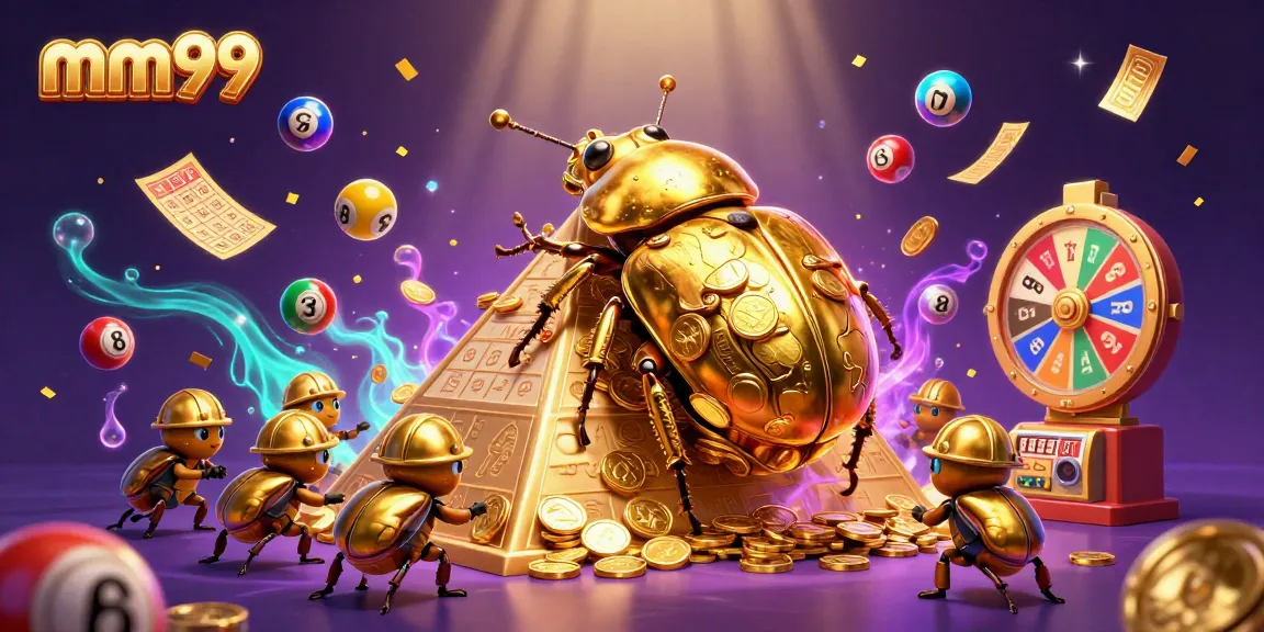 Elevate your gaming experience with mm99's vibrant lottery scene featuring gold coins and dynamic game elements.