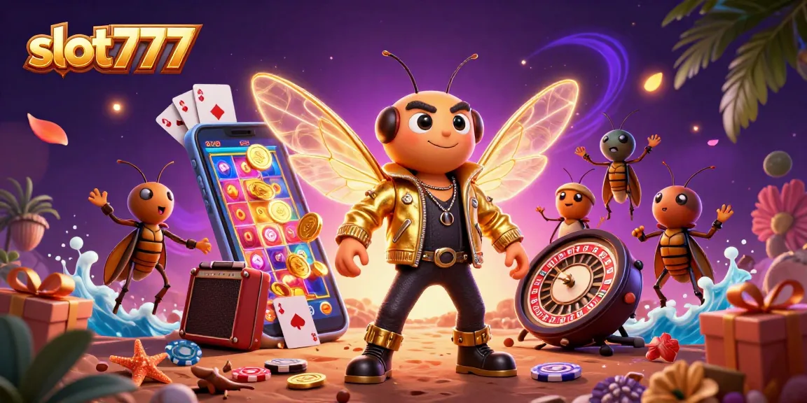 Spin the reels with slot777 in this vibrant 3D casino illustration featuring dynamic gameplay elements.