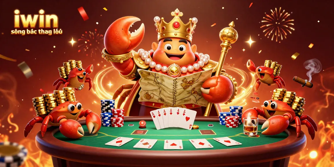 Experience exciting gameplay at iwin sòng bạc thượng lưu with the golden crab emperor and vibrant casino elements.