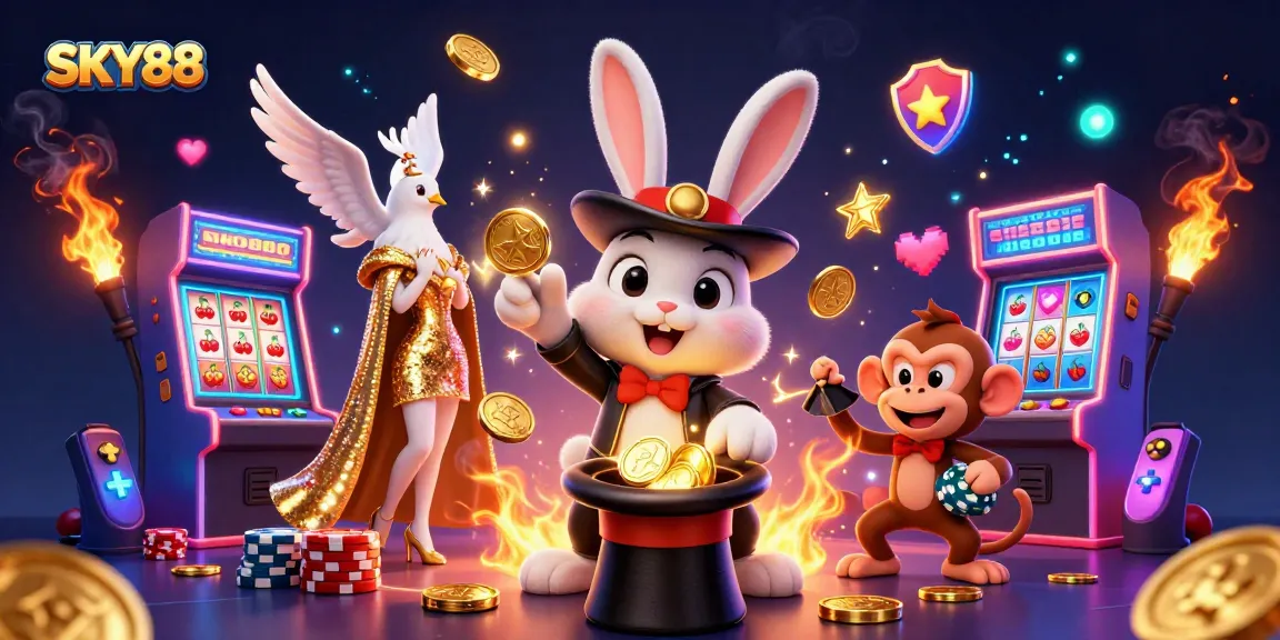 Experience thrilling slot action with SKY88's vibrant gaming scene featuring magical characters.