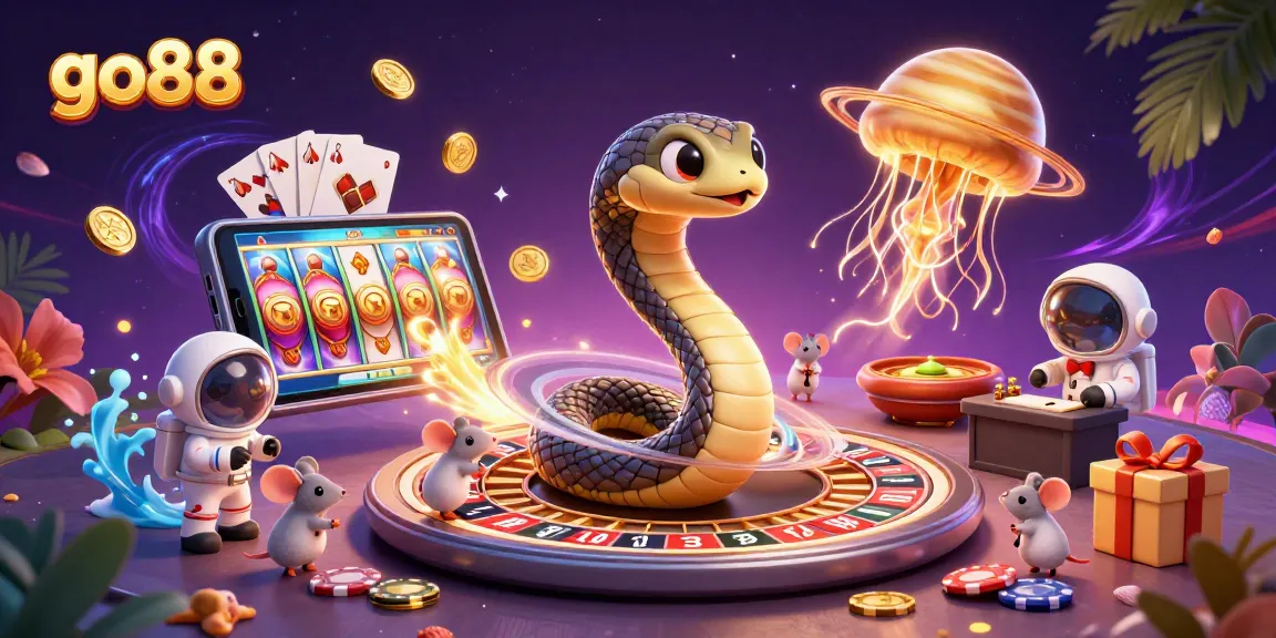 Experience thrilling gameplay with go88's cosmic casino featuring cartoon characters and vibrant elements.