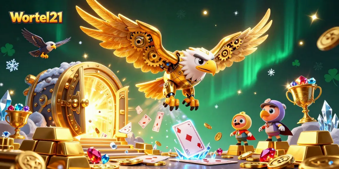 Transform your gaming experience with Wortel21's dazzling 3D casino illustration showing thrilling gameplay.
