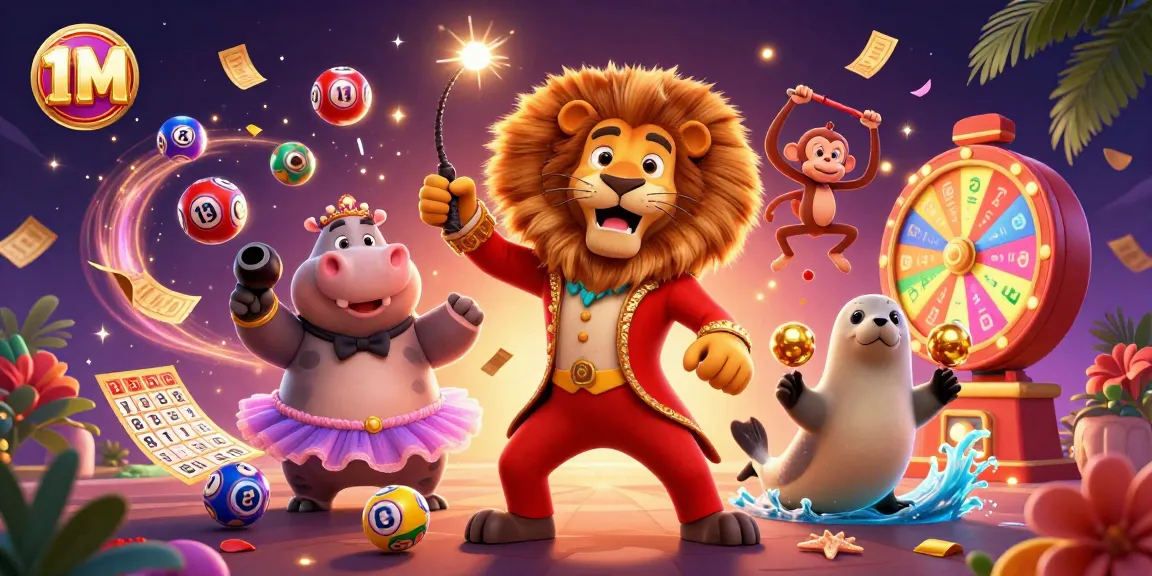 Experience the excitement of the 11M lottery with vibrant characters and action-packed gaming elements.