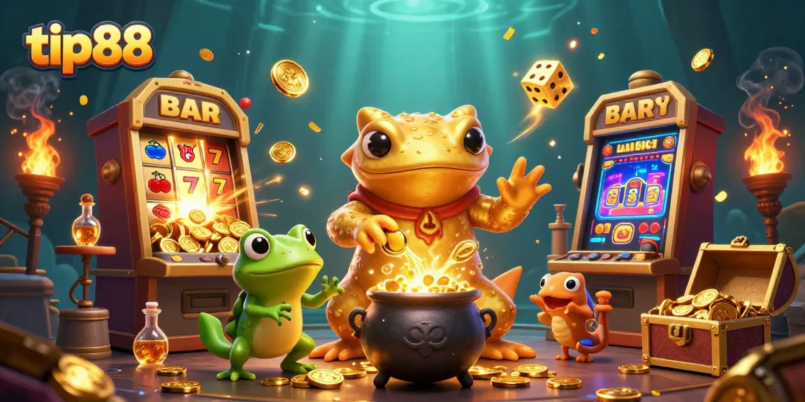 Experience thrilling gameplay with tip88, featuring a vibrant casino scene with gold coins and exciting elements.