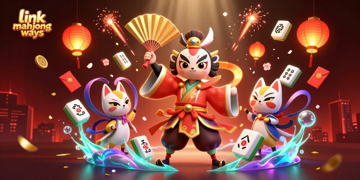 Engage with link mahjong ways and enjoy high win rates in this vibrant casino scene featuring iconic characters.