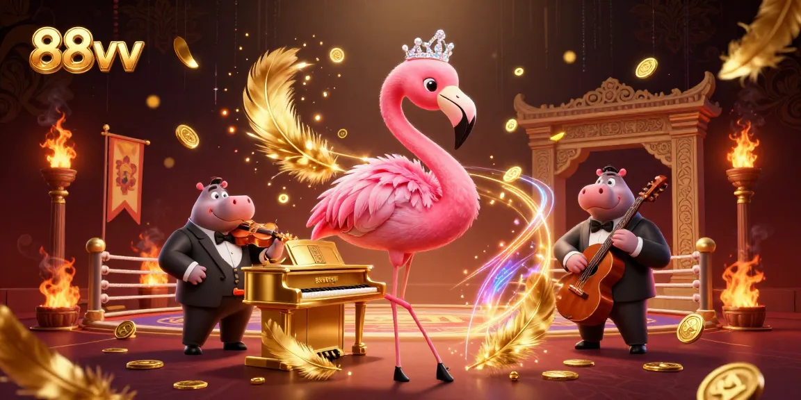 Experience the vibrant scene of 88vv with captivating characters performing in a glamorous casino.