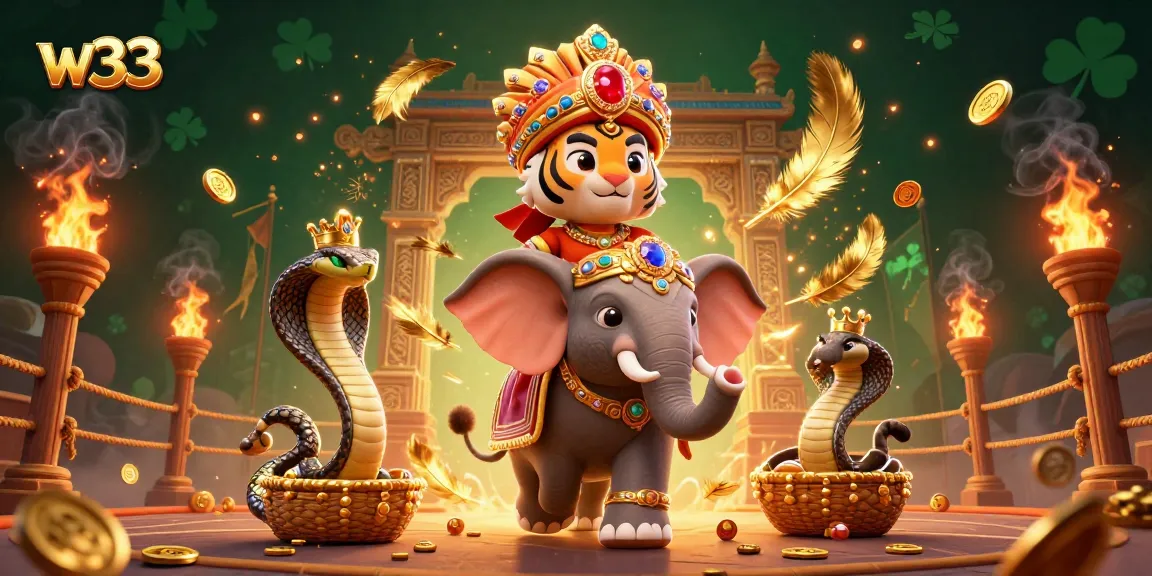 Spin to win at w33 Casino in a vibrant 3D scene showcasing elite gaming elements and characters.
