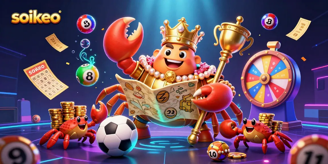 Experience soikeo's exciting sports betting dynamics with golden crab emperor and colorful gaming elements.